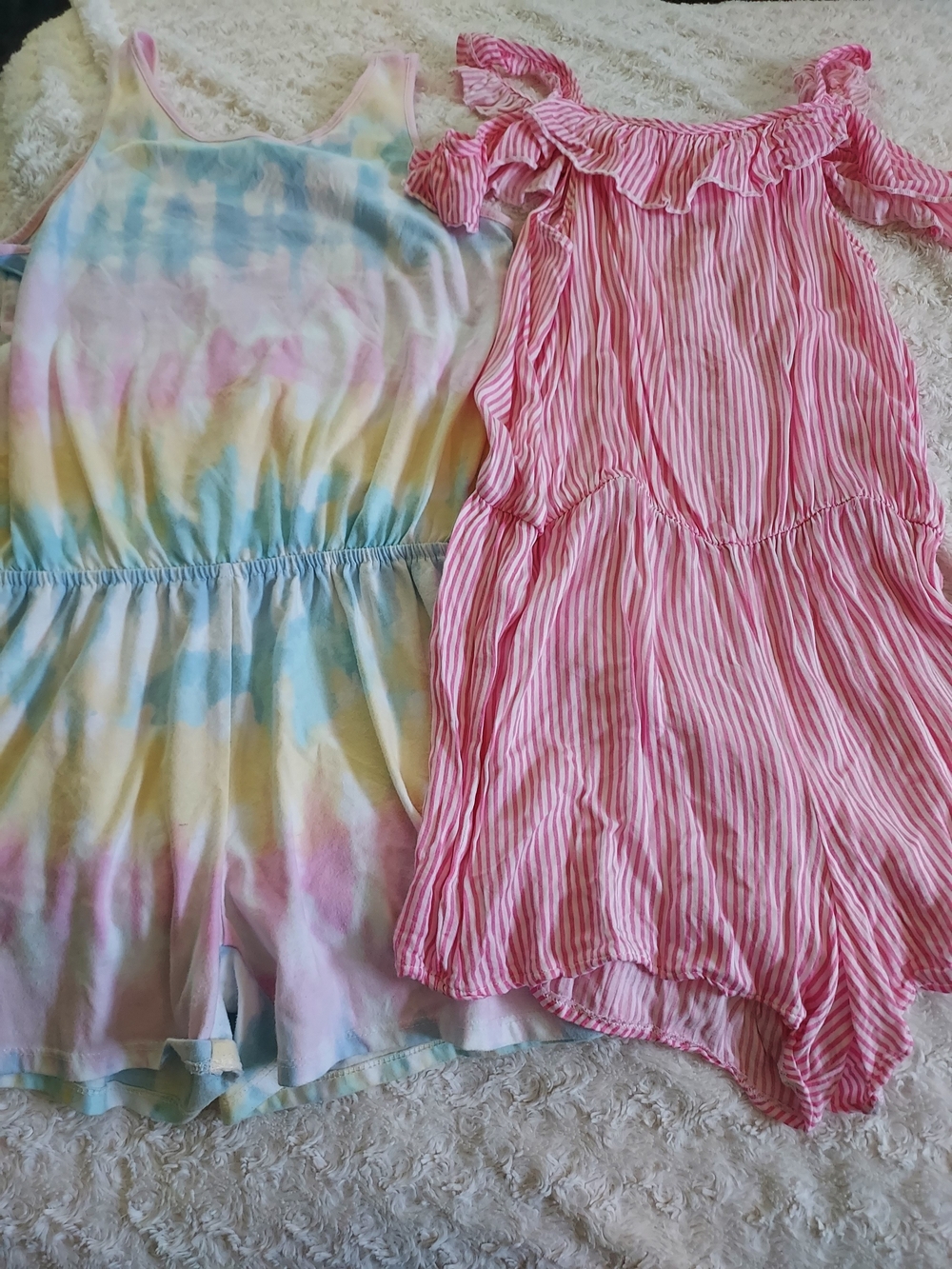 Fun Bright Summer Romper Duo Pastels Comfy Vacation Travel Beach Pool Party